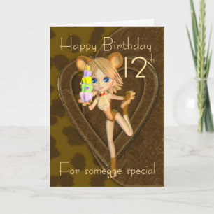 Cartão 12th Birthday card, Cutie Pie Animal Collection