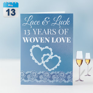 Cartão 13 anos de amor tecido