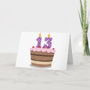 Cartão 13 anos de idade no Bolo de Aniversário
