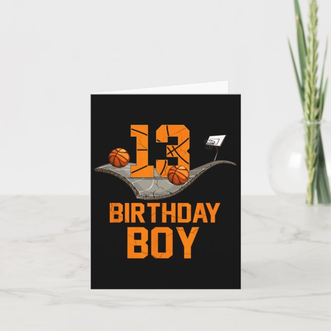 Cartão 13 Birthday Bysketbyll Jersey 13 anos (Frente)