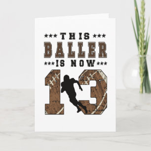 Cartão 13 Birthday Gift Futebol Player de 13 anos