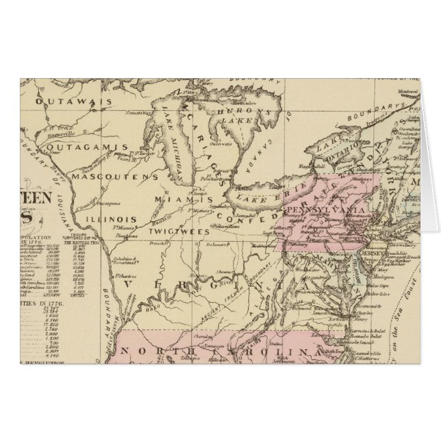 Cartão 13 colônias 1776 (Frente Horizontal)