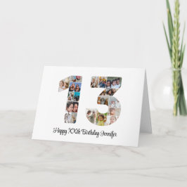 Cartão 13 Feliz Aniversário Número 13 Colagem Personaliza