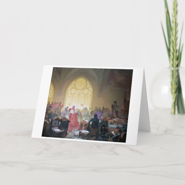 Cartão #13 O Rei Hospedeiro Jiri de Podebrady, Mucha (Frente)