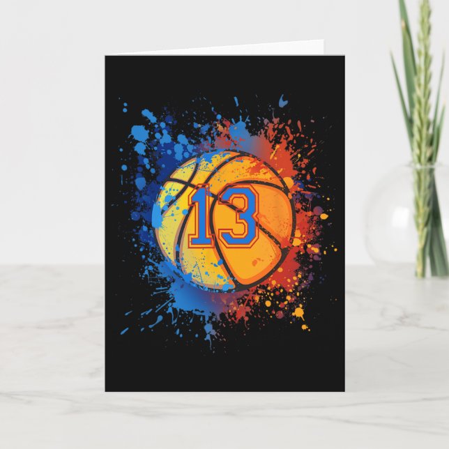 Cartão 13 Years Old 13th Birthday Sketll Gift For Boys Pa (Frente)