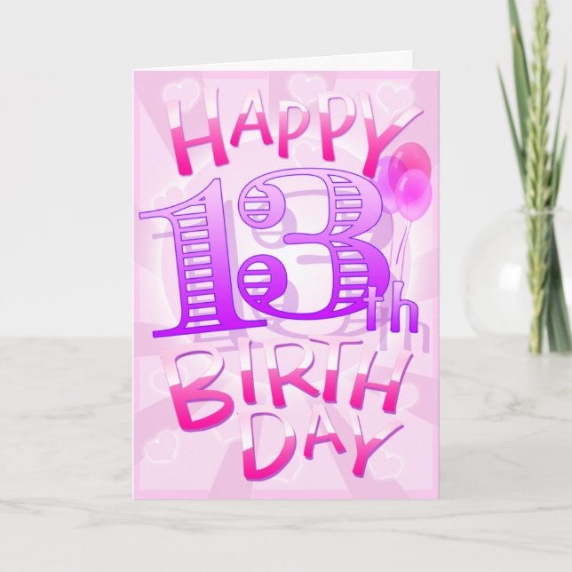 Cartão 13o aniversário feliz (Frente)