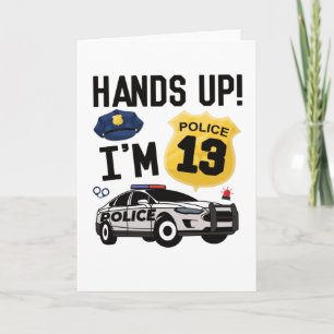 Cartão 13th Birthday Gift Police Officer 13 Year Old Boy