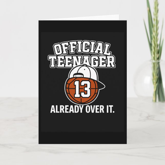 Cartão 13th Birthday Official Teenager Funny Teen Sketll  (Frente)