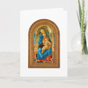 Cartão 1470 Botticelli Madona e Menino Entronizados