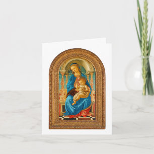 Cartão 1470 Botticelli Madona e Menino Entronizados