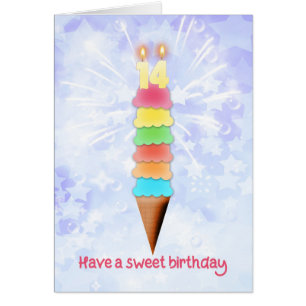 Cartão 14 Birthday Giant Sorvete