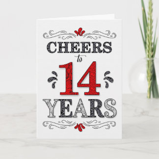 Cartão 14 Birthday Saúde no Padrão Negro Branco Vermelho