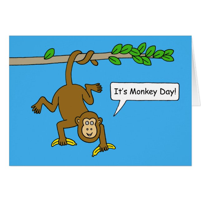 Cartão 14 de dezembro do Dia Nacional do Macaco (Frente Horizontal)