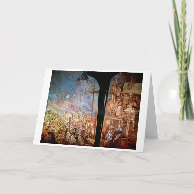 Cartão #14 Defesa de Sziget contra os turcos, Mucha (Frente)