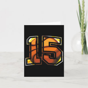 Cartão 15 Birthday Bysketbyll Gift Para Jogador Número 15