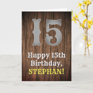 Cartão 15 Birthday: País Inpirado Olhar, Nome