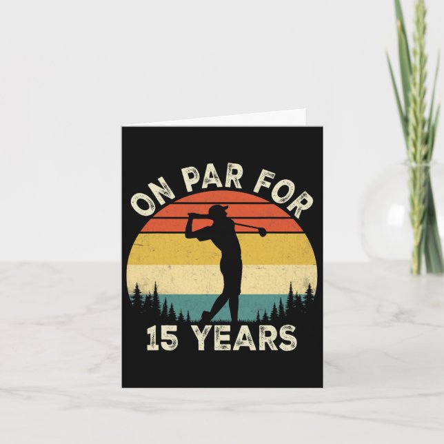 Cartão 15 de Aniversário Engraçado Golfe Golfe de 15 Anos (Frente)