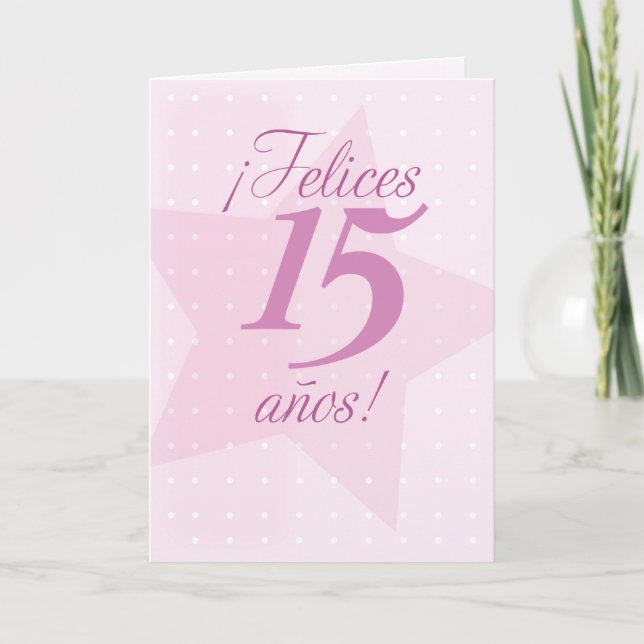 Cartão 15o aniversário feliz, espanhol, Quinceanera, rua (Frente)