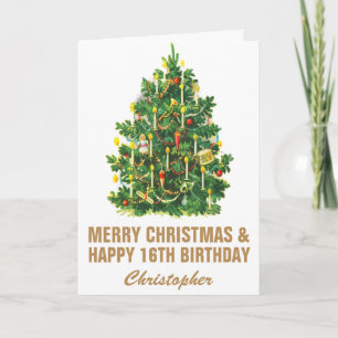 Cartão 16º Parabéns e Feliz Árvore de Natal
