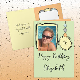Cartão 16.º Apelido Foto em qualquer idade de aniversário