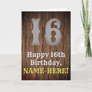 Cartão 16.o aniversário: Country Western Inspirou Olhar,