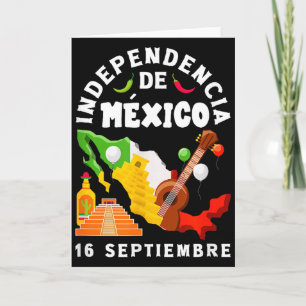 Cartão 16 Septiembre Independência Do México Raízes Patri