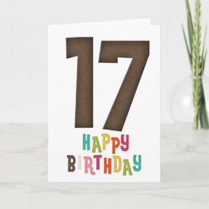 Cartão 17ª Ficha de aniversário feliz Design 3