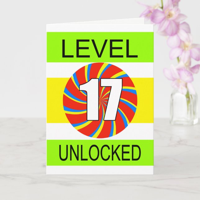 Cartão 17º aniversário do jogador de computador (Orquídea)