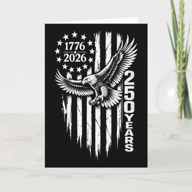 Cartão 1776 2026 250 Anos Águia Patriótica Bandeira Ameri (Frente)