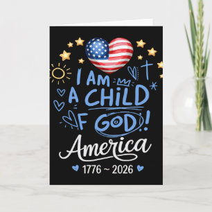 Cartão 1776 2026 Filho Americano de Deus Aniversário de 2