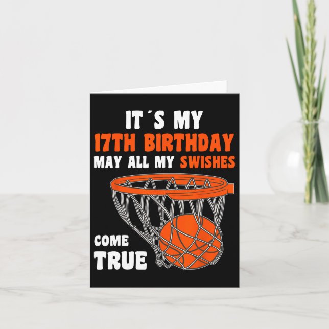Cartão 17 anos Feliz 17.º aniversário Bysketbyll 17.º Bi (Frente)