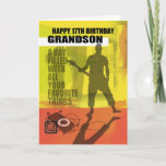 Cartão 17th Birthday Grandson Modern Design<br><div class="desc">17th Birthday Grandson Modern Design</div>