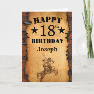 Cartão 18º aniversário da Rússia País Ocidental Cowboy Ho