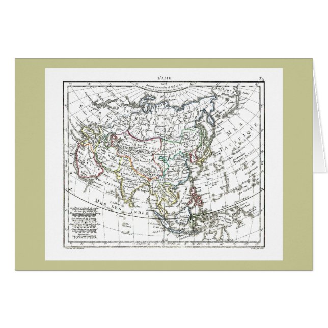 Cartão 1806 mapa - L'Asie (Frente Horizontal)