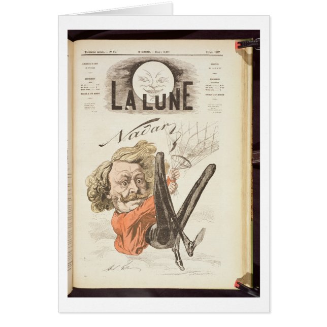 Cartão 1820-1910) frontispícios de Nadar (do "La Lune", (Frente)