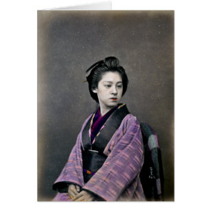 Cartão 1870 Linda Mulher Japonesa