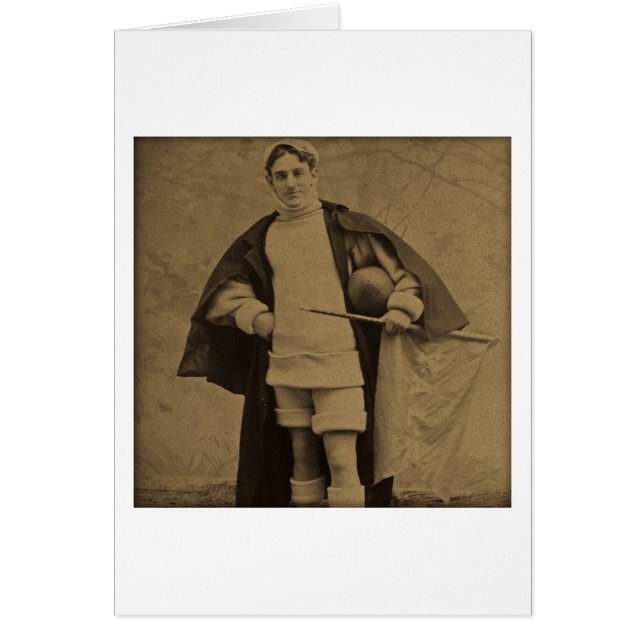 Cartão 1880s Stereoview do jogador de futebol de Yale do (Frente)