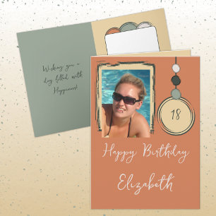 Cartão 18.ª adição de nome fotografia em qualquer idade d
