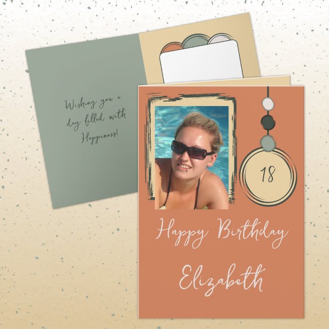 Cartão 18.ª adição de nome fotografia em qualquer idade d (Criador carregado)