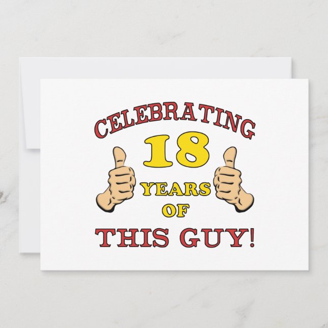 Cartão 18.º aniversário engraçado para os rapazes (Frente)