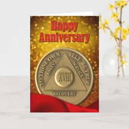 Cartão 18 anos Aniversário feliz do brilho das moedas