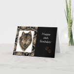 Cartão 18o aniversário feliz com lobo da aguarela<br><div class="desc">Lobo,  lobos,  animal selvagem,  natureza,  aguarela</div>