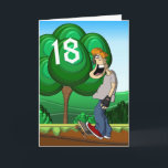 Cartão 18o aniversário feliz Skateboarding<br><div class="desc">O 18o aniversário feliz Skateboarding,  comemora a vida como um patinador com paisagem bonita e o patinador engraçado</div>