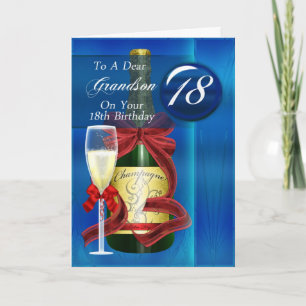 Cartão 18th Birthday Grandson Modern