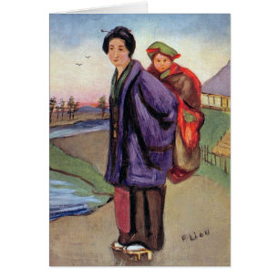 Cartão ~1910 JAPÃO ~ Aumento suntuoso no Japão ~
