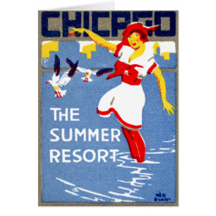 Cartão 1912 Chicago, o recurso de verão