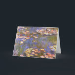 Cartão 1916 das matiz do brite dos lírios de água<br><div class="desc">O pintor impressionista francês, Claude Monet pintou lírios desta água ---1916 original como um óleo na pintura das canvas das inspirações de seu próprio quintal no início do século XX France. Estavam sendo 76 anos da idade quando pintou esta criação da lagoa do lírio de água, as cataratas de Monet...</div>