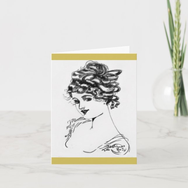 Cartão 1917 Art Nouveau Note Cards! (Frente)