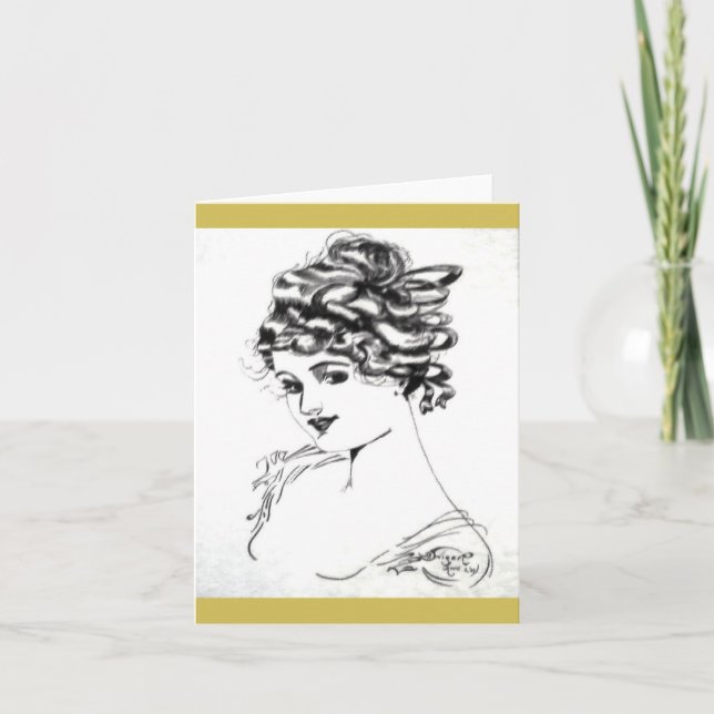 Cartão 1917 Art Nouveau Note Cards! (Frente)