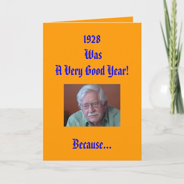 Cartão 1928, Foi Um Ano Muito Bom! (Frente)